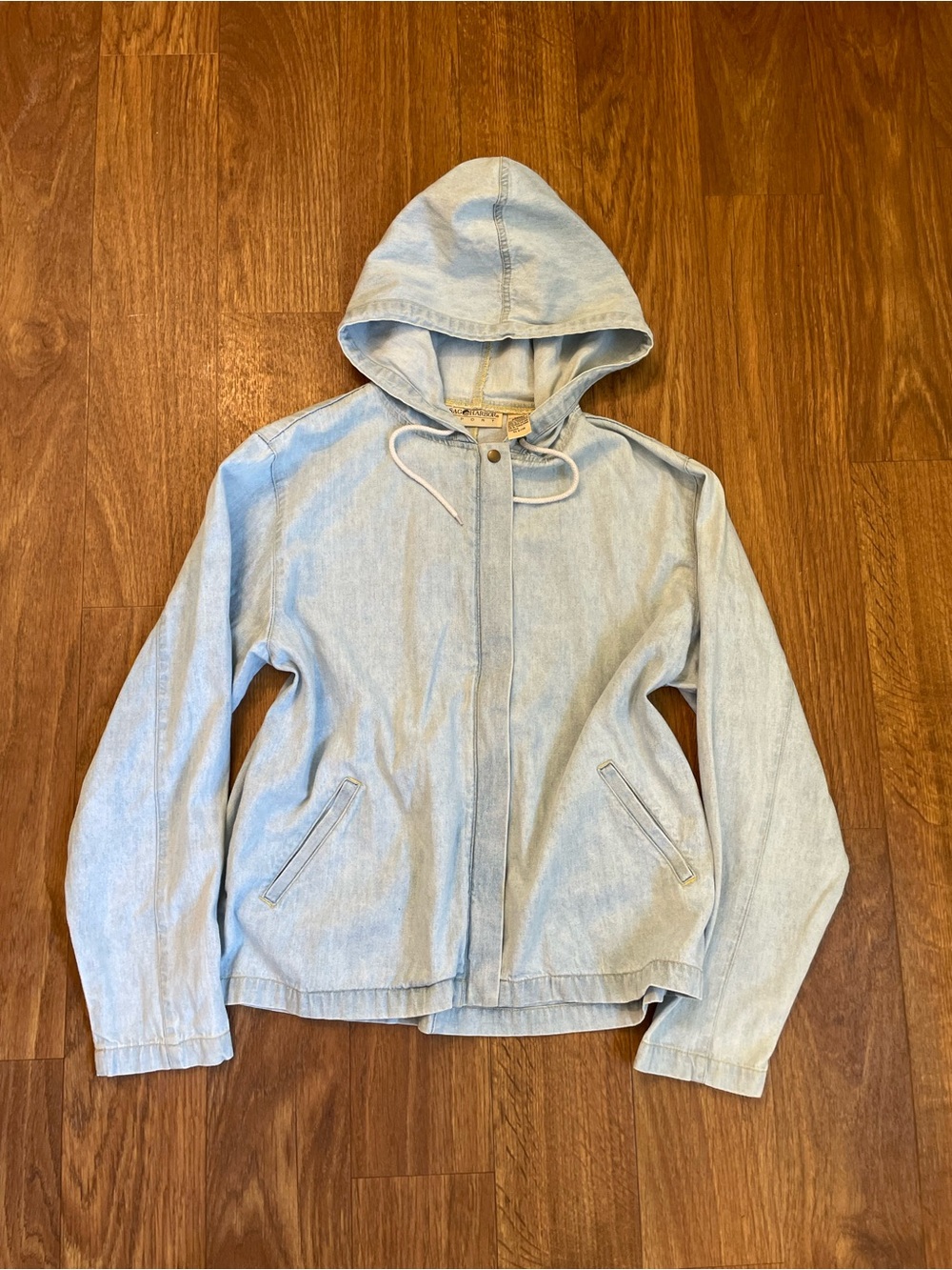 Vintage 90s Sag Harbor Denim Hooded Jacket Women’s Large Zip Up Barn Mom
